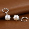 thumbnail image 3 of UDIYO Women Fashion Fuax Pearl Dangle Eardrop Huggie Earrings Piercing Jewelry Gift, 3 of 7