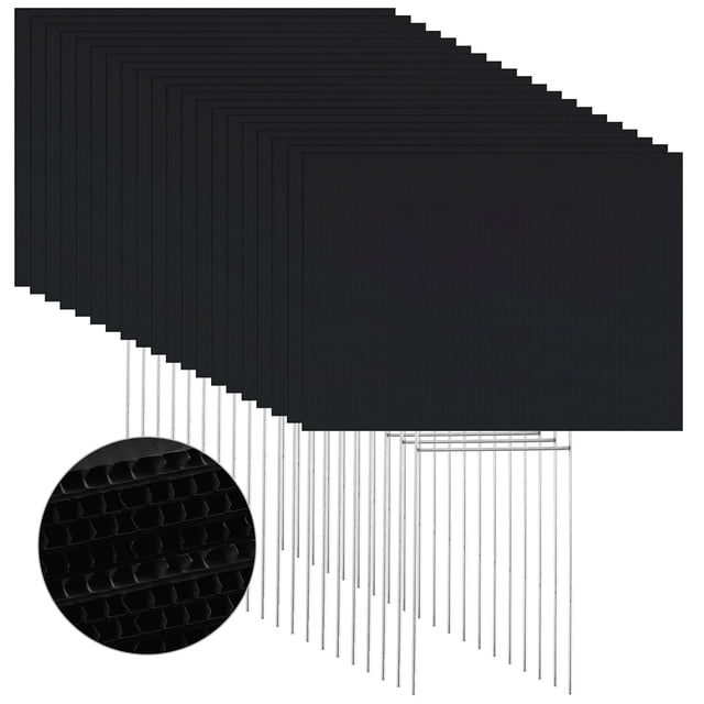 Juego de 20 estacas de metal Yard Signs Tuanse, 33 cm, color negro, 41 x 30 cm