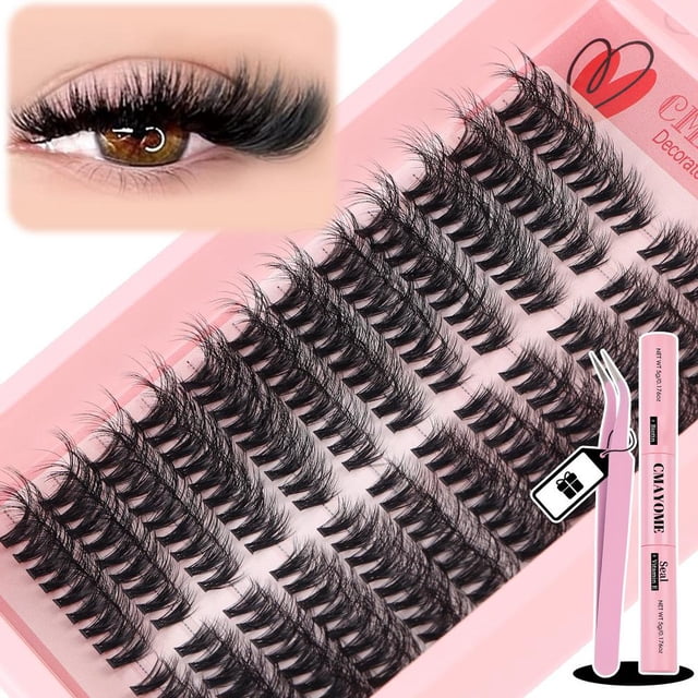 Diy Eyelash Extension Kit With Tweezers, And Eyelash Curler Natural Look Reusable