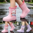 thumbnail image 2 of Kcolen Kids Cartoon Rain Boots Waterproof Non- Outdoor Rain Shoes for Toddler Boys Girls, Lightweight Daily Wear Ages 2-11 Purple, 2 of 7