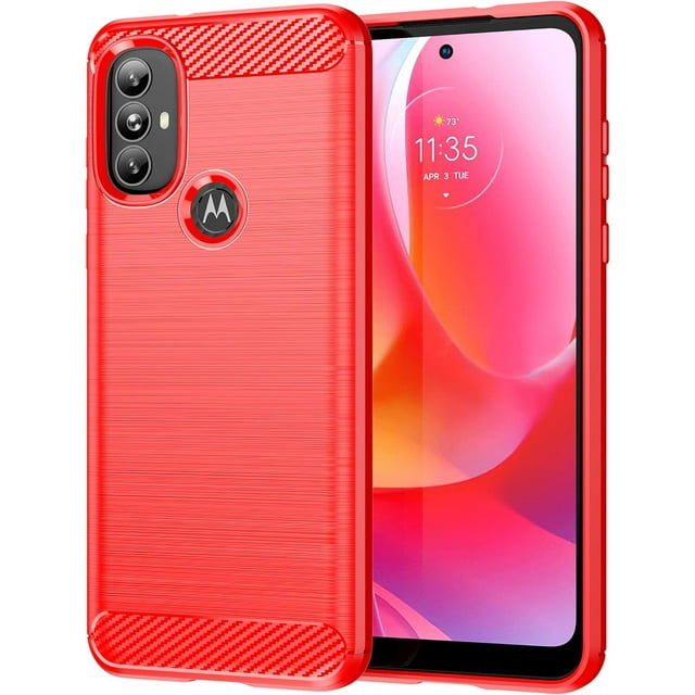 HSHDLDF Moto G Power 2022 Slim Sturdy Cases Compatible with Motorola Moto G Power 2022 Cases Rugged Shield Thin Covers GPower 2022 Etuis Skins Bumpers (Red)