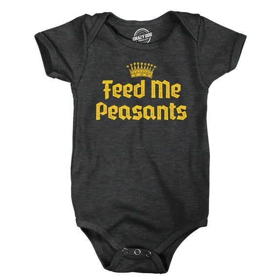 Feed Me Peasants Baby Bodysuit Funny Sarcastic Graphic Novelty Jumper for Infants