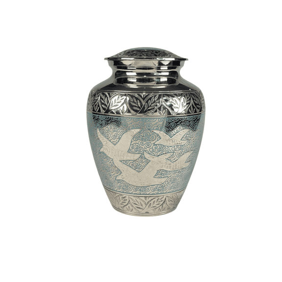 Cresta Modern Cremation Urn - Large Adult Ashes Urn Durable Brass - Funeral Urn Secure Lid Elegant Memorial Urn with Black Velvet Bag Clear