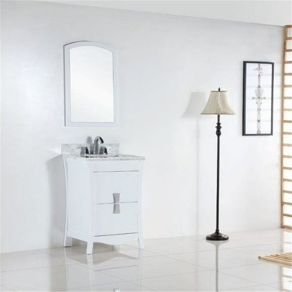 Vintage Single Sink Vanity - 34'' H Bathroom Vanity with Carrara Top - Kitchen Undermount Vessel Farmhouse Sink