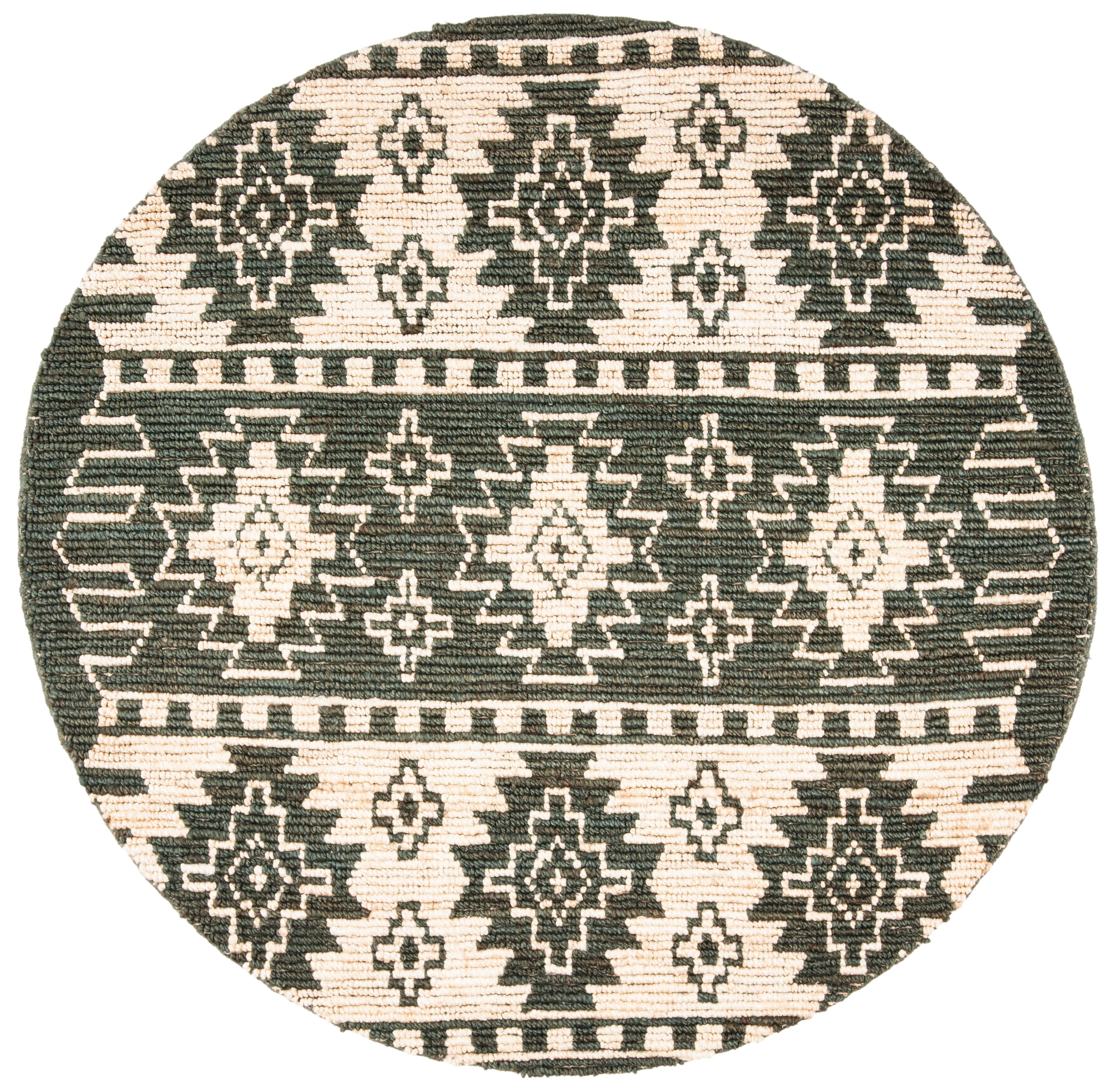 SAFAVIEH Bohemian Balfour Aztec Area Rug, Gray/Beige, 6' x 6' Round