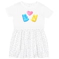 thumbnail image 3 of Inktastic Cute Gummy Bears and Heart Girls Toddler Dress, 3 of 5