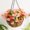 thumbnail image 4 of Artificial Hanging Flowers with Basket, Fake Daisy Flowers in Coconut Lining Hanging Baskets for The Decoration of Patio Lawn, Garden, Indoors, Outdoors, 4 of 8