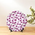 thumbnail image 6 of Picia Orchids Flowers Pattern Bone China Decorative Plate – Wall Decor with Stand and Adhesive, Elegant Ornament for Living Room, Office, or Entryway-6in, 6 of 6