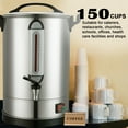 thumbnail image 2 of AGAHPAY 150-Cup Stainless Steel Commercial Coffee & Tea Urn, 2 of 8