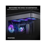 Phanteks Glacier One 420D30 X2 AIO Liquid CPU Cooler, Evolv X2 Aluminum Cap Design, 3x Performance D30-140 D-RGB Fans, for Intel LGA 1851, 1700, 1200, 115x and AMD AM4/AM5 sockets, Black