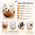 thumbnail image 6 of 3D Halloween Artisan Glassware Collection with Ghost Pumpkin Magic Glass Cup Stemless Decorative Wine Glass Clear Spooky Drinking Glasses Cups for Festive Party Holiday Home Decor, 6 of 6