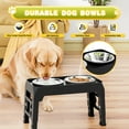 thumbnail image 5 of Adjustable Elevated Dog Bowls with 2 Stainless Steel Bowls – Non-Slip Stand, 5 Heights (3.54" to 12.13") for Medium & Large Dogs, Black, 5 of 7
