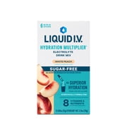 Liquid I.V.® White Peach Hydration Multiplier® Sugar-Free Powdered Electrolyte Drink Mix, 6 Count Packets