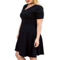 thumbnail image 4 of InstantFigure Curvy Plus Size Short V-neck Panel dress 16808MC, 4 of 9