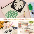 thumbnail image 4 of 10 piezas DIY bolsa de almacenamiento de tela de lona en blanco estuche de lápices crudo personalizado, bolsa de maquillaje para mujer, bolsa maestra, bolsa Espack, bolsa de joyería, carpeta (blanco), 4 of 5