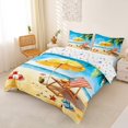 thumbnail image 3 of spefrowx Cartoon Summer Beach Bedding for Boys Girls, Blue Sunny Palm Coast Duvet Cover Full, Stars Reversible, 3pcs, 1 Duvet Cover and 2 Pillowcases, 3 of 6