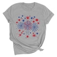 thumbnail image 2 of Odbmxy Patriotic Womens Plus Tees 4th of July Short Sleeve Women Tops Holiday Loose Casual Gray Summer Graphic Tops, 2 of 6