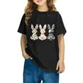 thumbnail image 2 of Jinhomg Easter Tops for Kid Cute Rabbit Graphic Holiday Shirts Boys Girls Soft Comfy Short Sleeve Cotton T-Shirts Casual Daily Wear Seasonal Sale Black 7 Years, 2 of 9
