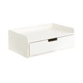 thumbnail image 4 of Kate and Laurel Kitt Modern Floating Shelf Side Table with Drawer, 18 x 12 x 7, White, Decorative Solid Wood Floating Table with Pull Out Drawer and Cubby for Space-Saving Dorm Decor, 4 of 9