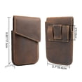 thumbnail image 4 of Funda de cuero para teléfono celular con clip para cinturón, funda con tapa para iPhone 14 13 12Pro Max, funda universal para teléfono grande, marrón oscuro, 4 of 4