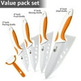 thumbnail image 6 of 4-Piece Ceramic Knife Set with Sheath -Sharp White Blade Rust Proof Stain Resistant Kitchen Knives (5inch Utility Knife, 4inch Fruit Knife,3inch Paring Knife), 6 of 8