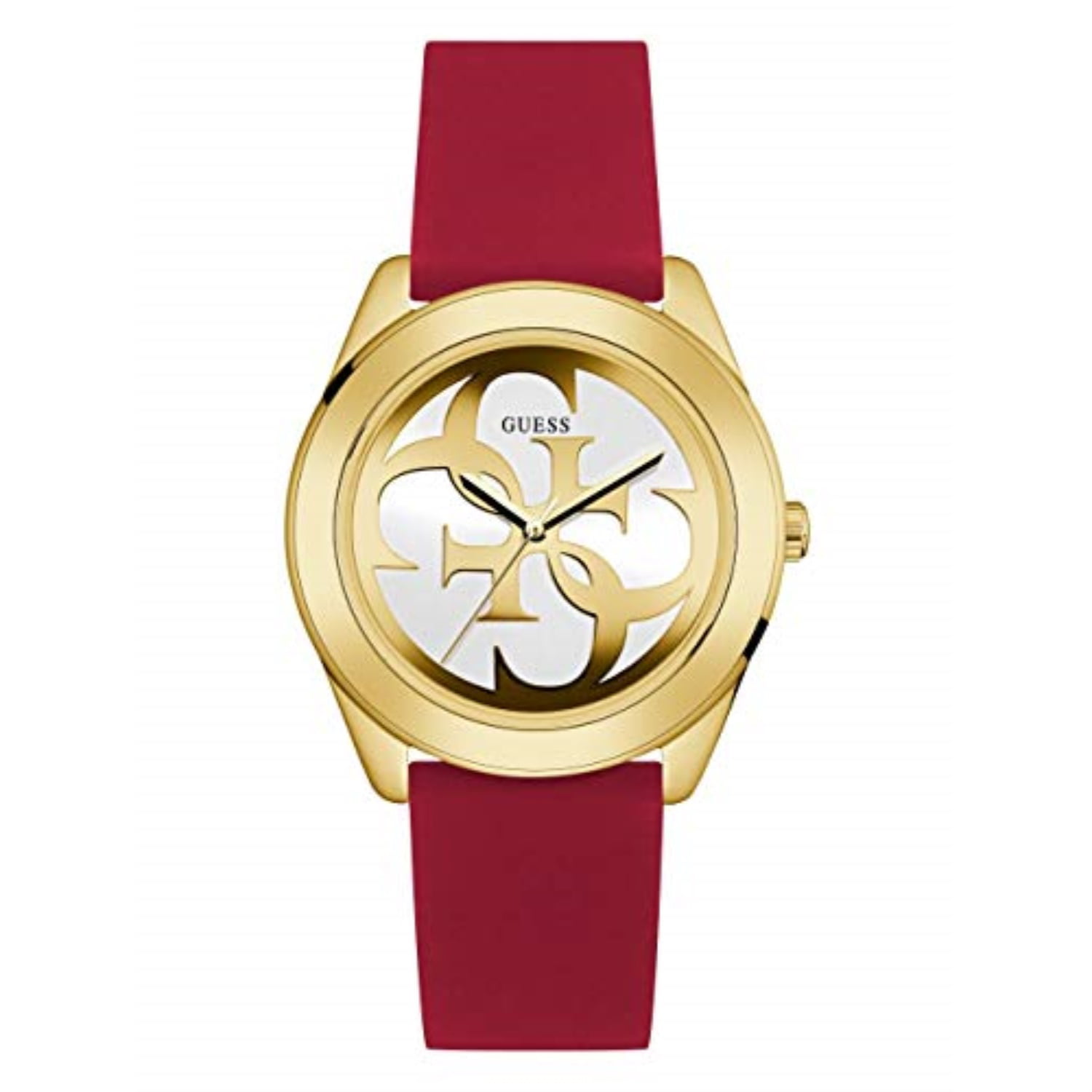 GUESS - guess comfortable gold-tone + red stain resistant silicone logo ...