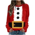 thumbnail image 1 of Camisas navideñas para mujer, sudadera ligera con cuello redondo de manga larga estampada, camisetas cómodas gráficas Pompotops gfhjh14584, 1 of 6