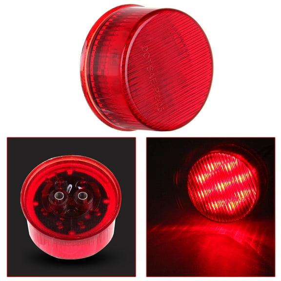 ECCPP Marker Light 1PCS 2" 9 Red LED Side Marker Light Clearance Lamp Round Shape for Truck Trailer