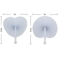 thumbnail image 3 of Abanicos plegables blancos - Surtido de abanicos de papel de acordeón plegables de mano redondos y en forma de corazón con mango de plástico Paquete de 10 Namotu XMWJ007, 3 of 7
