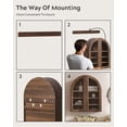 thumbnail image 5 of Arched Wall Cabinet, Large Wood Bathroom Medicine Cabinet Wall Mounted Cupboard, Modern Floating Storage Cabinet with Acrylic Door Adjustable Shelf, Wood Organizer (Brown-Oak), 5 of 8
