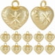 thumbnail image 1 of 1 caja de 10 dijes de corazón inflado chapados en oro de 18 quilates con pequeñas gotas de amor para hacer joyas, collares, pulseras y San Valentín., 1 of 9