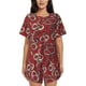 thumbnail image 1 of Balery Snake Conjunto de Pijama para Mujer con Estampado, Dos Piezas de Manga Corta y Shorts, Ropa de Dormir Suave con Cuello Redondo y Bolsillos-Medium, 1 of 6