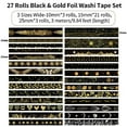 thumbnail image 2 of Black Washi Tape Set, 27 Rolls Black Gold Foil Decorative Masking Tape for Bullet Journaling, Scrapbooking Supplies, Watercolor Painting$$Art & Craft, 2 of 7