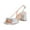 Silver, variant on XYD Womens Elegant Bowknot Square Open Toe Slingback Pumps Slip On Block Mid Heels Sandals Glitter Dressy Shoes Size 7 Gold