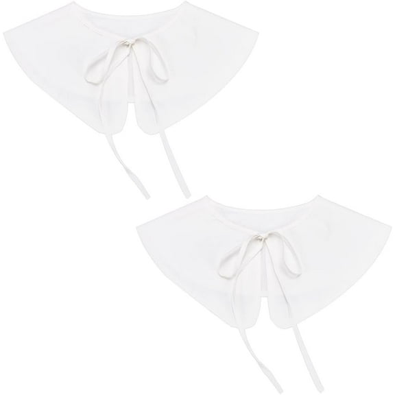 2 pcs White Lace Neckline Trim Detachable Lace Collar Polyester False Collar Scalloped Edge Neckline Trim Clothes Sewing Applique Edge Little Shawl
