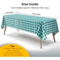 thumbnail image 2 of Picnic Table Cover - 6 Pack Premium Rectangle Plastic Tablecloth - Teal & White Checkered BBQ Table Cover - Gingham Checkerboard Disposable Plastic Tablecloth 54" x 108" Rectangle, 2 of 6