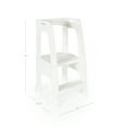 thumbnail image 3 of Guidecraft Kids' Tower Step-Up - White: Children's Adjustable Kitchen Helper, Wood Montessori Learning Toddler Tower with Safety Rail, 3 of 6