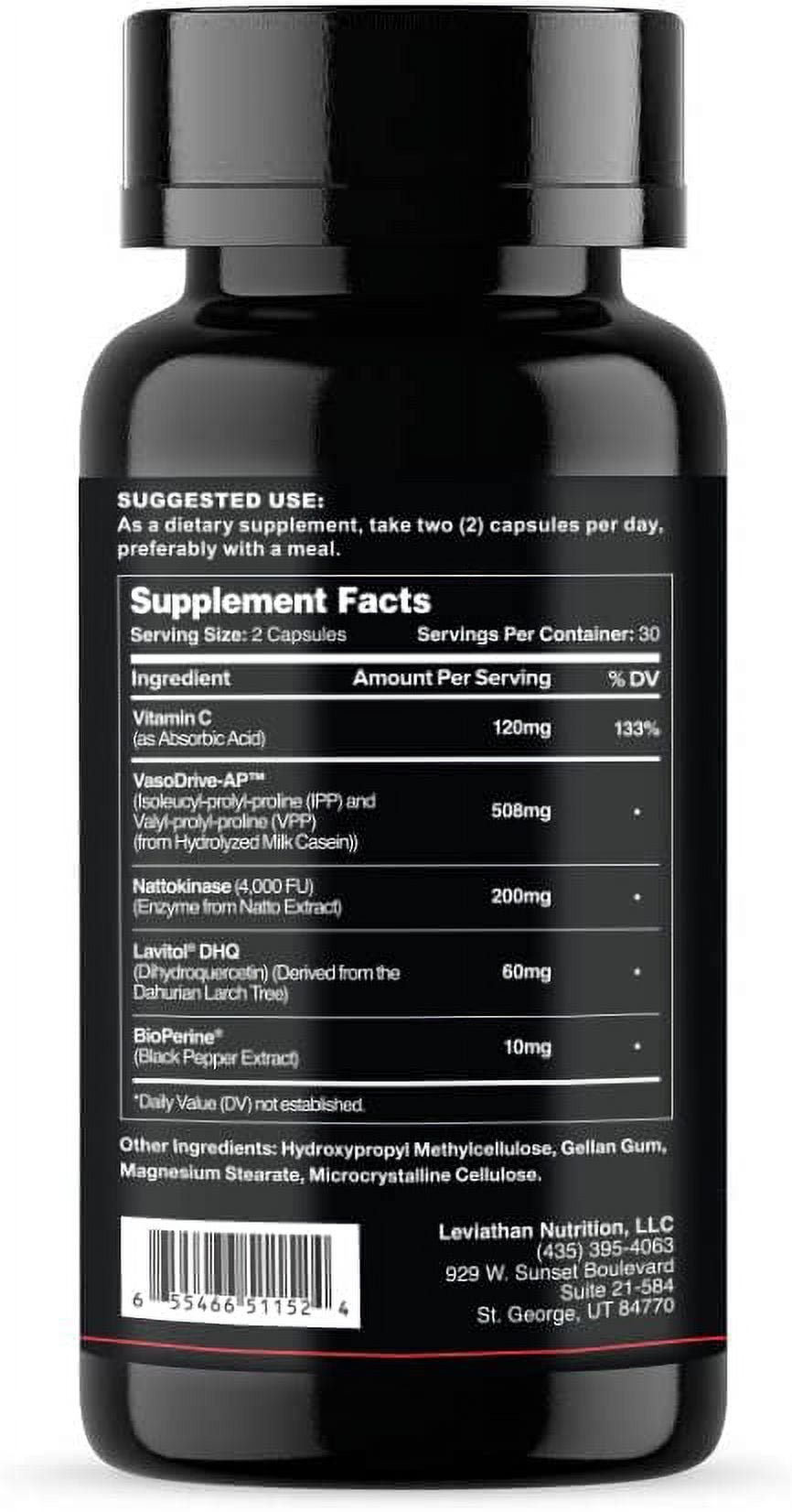 Leviathan Nutrition Hemo Flow | Nattokinase Nitric Oxide Supplement for Healthy Blood Pressure & Heart