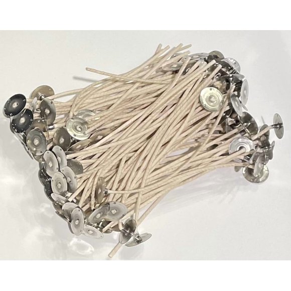 Mechas para velas Jess Mae CD 14 de algodón preencerado de 6 pulgadas, paquete de 100