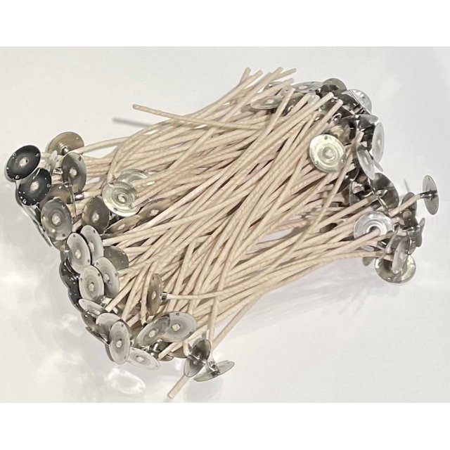 Mechas para velas Jess Mae CD 14 de algodón preencerado de 6 pulgadas, paquete de 100