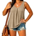 thumbnail image 5 of BUIGTTKLOP Plus Size Tank Tops for Women Plain Sleeveless Shirts Deep V Neck Dresy Casaul Bouses Pleated Tunic Tops, 5 of 5