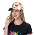 thumbnail image 5 of Gukieu Colorful Flower Chickens Prin Baseball Cap, Adjustable Sweat-wicking Daily,Travel, Sports Cap, Unisex, 5 of 6