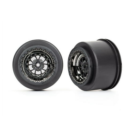 Traxxas Wheels, Weld Black Chrome (Rear) (2) 9473X