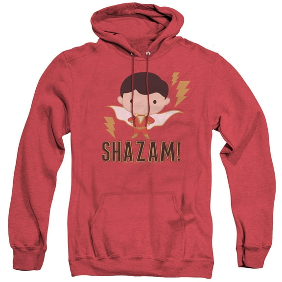 Shazam Movie Shazam Chibi Adult Heather Hoodie Sweatshirt Red