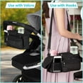 thumbnail image 3 of Universal Stroller Organizer Non Slip Straps Stroller Caddy with Insulated 2 Cup Holder-Detachable Phone Bag & Shoulder Strap,Fits for Stroller Like Uppababy,Baby Jogger and Pet Stroller,Black, 3 of 6