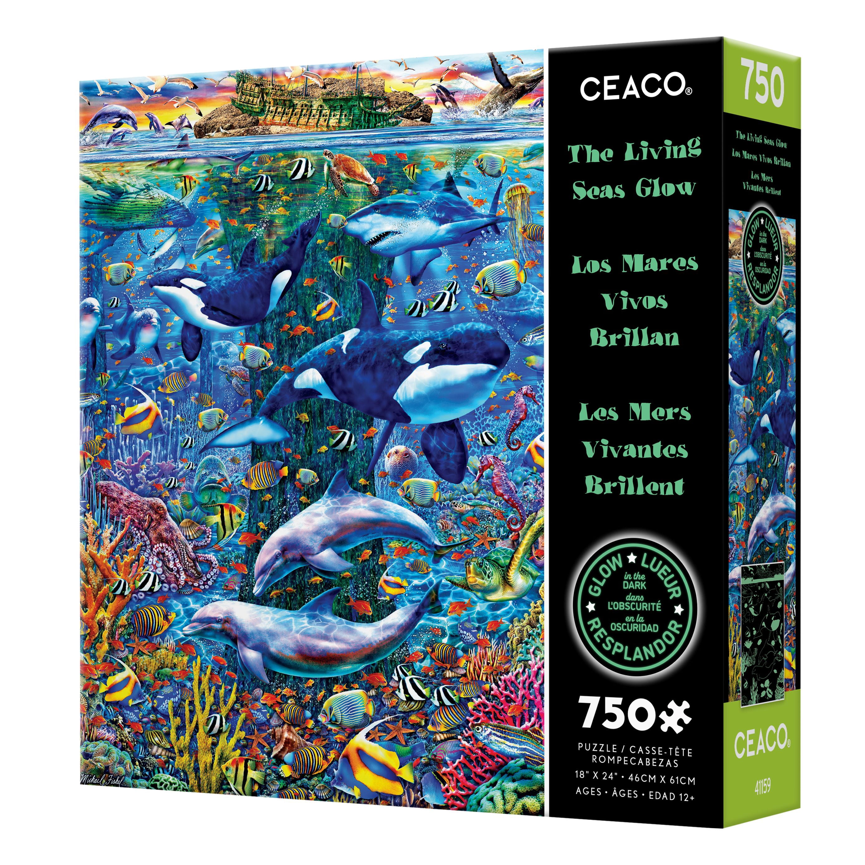 Ceaco The Living Seas Glow (Michael Fishel) 750 Piece Interlocking Jigsaw Puzzle
