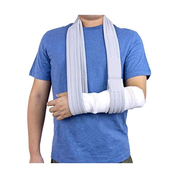 wonima44 Arm Sling Adjustable Arm Support Strap Lightweight Comfortable Shoulder Immobilizer for Women and Men Right Left for Wrist Hand Elbow Injured 63 inch (Gray)