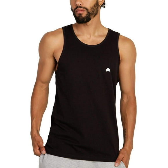 INTO THE AM Men's Basic Tank Tops - Soft Fitted Everyday Premium Sleeveless Muscle Shirt Bro Tanks for Guys (Black X-Large)