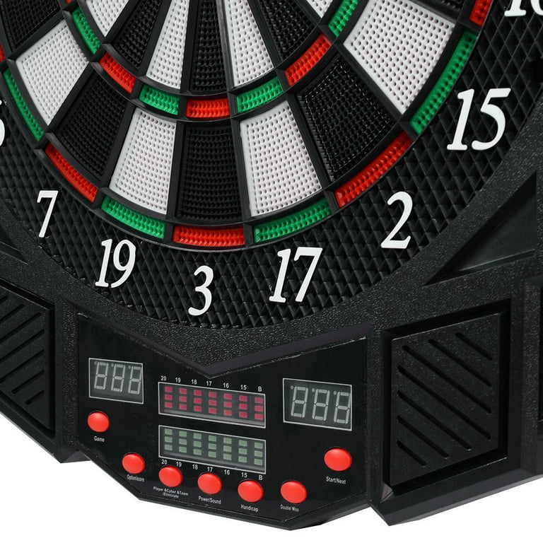 Costway Professional Electronic Dartboard Cabinet Set w/ 12 Darts Game Room  LED Display