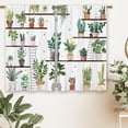 thumbnail image 6 of Boho Floral Kitchen Curtains Flower Green Plant Small Short Cafe Window Curtains Cactus Cottagecore Farmhouse Country Bathroom Window Drapes Treatment Tier Curtains 2 Panels (27.5x39 Inch), 6 of 6